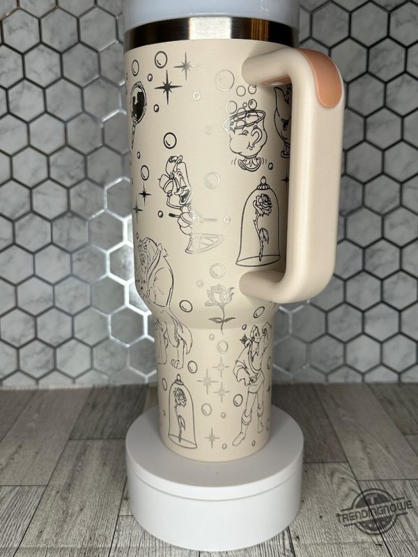 Beauty And The Beast Stanley Cup Disney Stanley Beauty And The Beast Engraved Stanley Tumbler Tropical Vibes Insulated Cup Disney Fan Gift trendingnowe 5