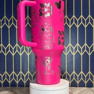 Stitch Stanley Cup Hot Pink Stitch Stanley Lilo And Stitch Laser Engraved Stanley Tumbler Tropical Vibes Insulated Cup Disney Fan Gift trendingnowe 2