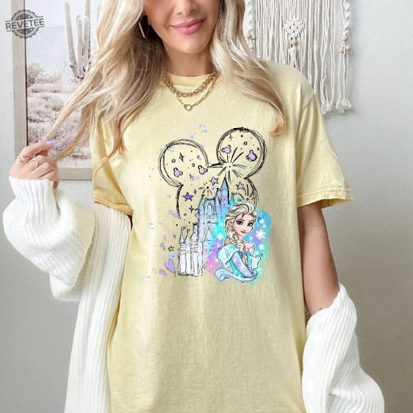 Disney Castle Princess Elsa Shirt Princess Elsa Shirt Frozen Elsa Shirt Castle Shirt Disney Magic Kingdom Shirt Unique revetee 1