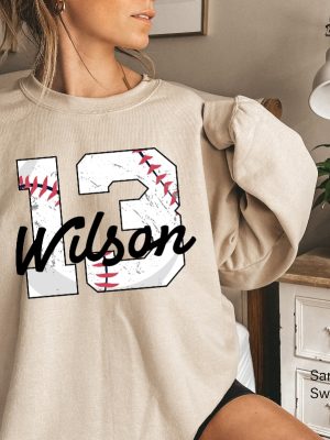 Custom Baseball Jersey Shirt Womens Custom Baseball Sweatshirt Personalized Baseball Mom Hoodie Custom Baseball Player Gifts Unique revetee 2