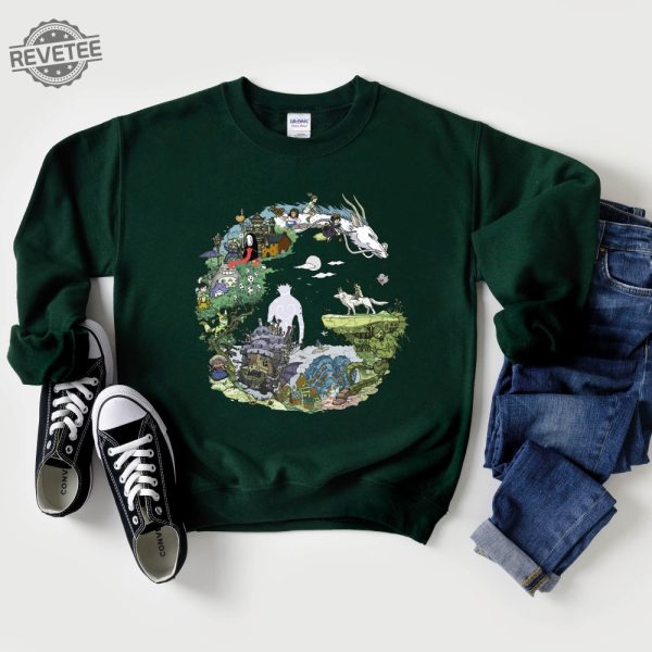 Spirited Away Studio Ghibli Sweatshirt Howls Moving Castle Sweatshirt Studio Ghibli Movies Studio Ghibli New Movie Unique revetee 1