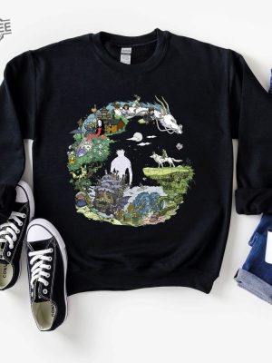 Spirited Away Studio Ghibli Sweatshirt Howls Moving Castle Sweatshirt Studio Ghibli Movies Studio Ghibli New Movie Unique revetee 2