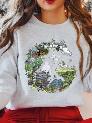 Spirited Away Studio Ghibli Sweatshirt Howls Moving Castle Sweatshirt Studio Ghibli Movies Studio Ghibli New Movie Unique revetee 3