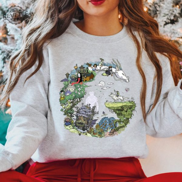 Spirited Away Studio Ghibli Sweatshirt Howls Moving Castle Sweatshirt Studio Ghibli Movies Studio Ghibli New Movie Unique revetee 3