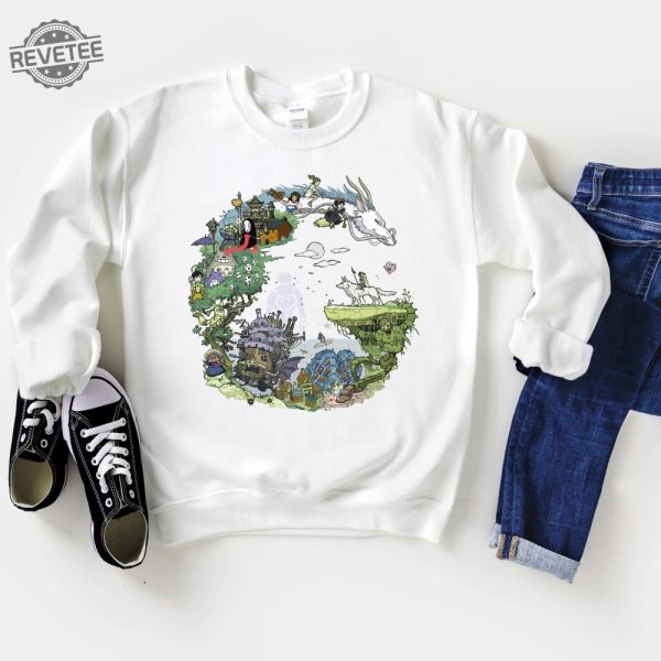 Spirited Away Studio Ghibli Sweatshirt Howls Moving Castle Sweatshirt Studio Ghibli Movies Studio Ghibli New Movie Unique revetee 4