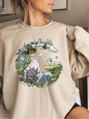 Spirited Away Studio Ghibli Sweatshirt Howls Moving Castle Sweatshirt Studio Ghibli Movies Studio Ghibli New Movie Unique revetee 6