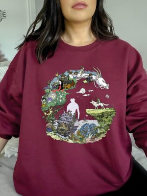 Spirited Away Studio Ghibli Sweatshirt Howls Moving Castle Sweatshirt Studio Ghibli Movies Studio Ghibli New Movie Unique revetee 7