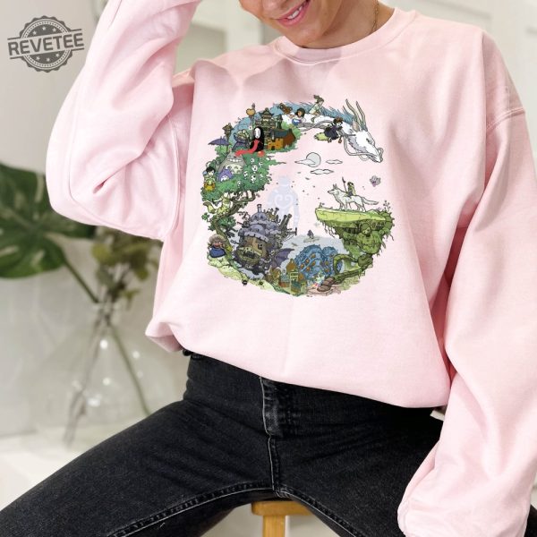 Spirited Away Studio Ghibli Sweatshirt Howls Moving Castle Sweatshirt Studio Ghibli Movies Studio Ghibli New Movie Unique revetee 8