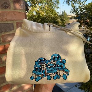 Squad Of Squirtle 90S Edition Embroidered Sweater Personal Anime Gift Hoodie Squirtle Squad Pokemon Horizons Characters Unique revetee 2