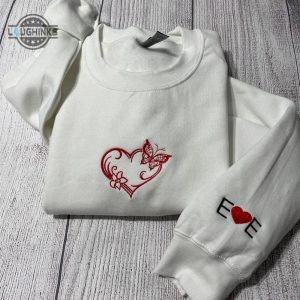 valentine sweatshirt butterfly heart embroidered sweatshirt womens embroidered sweatshirts tshirt sweatshirt hoodie trending embroidery tee gift laughinks 1 1