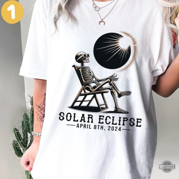 solar eclipse t shirt sweatshirt hoodie mens womens solar eclipse april 8th 2024 shirts funny skeleton sun exposure tshirt america totality eclipse tee skull laughinks 1