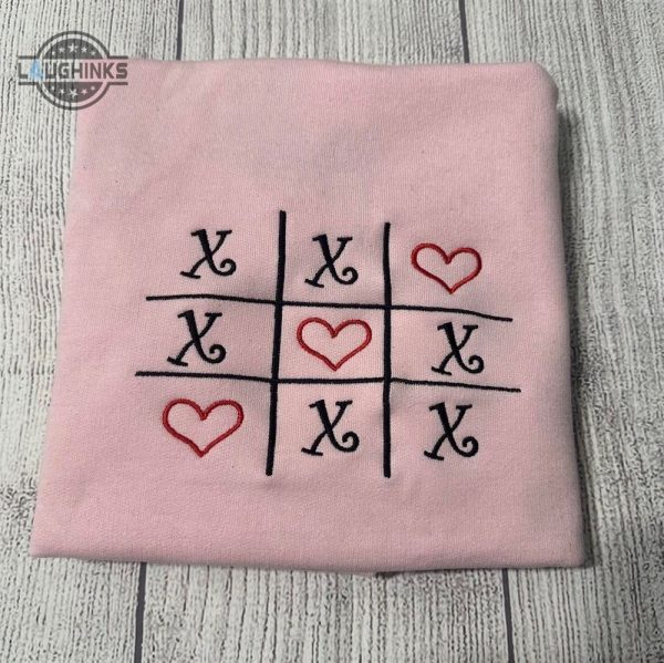 xoxo tic tac toe valentines embroidered crewneck womens embroidered sweatshirts tshirt sweatshirt hoodie trending embroidery tee gift laughinks 1