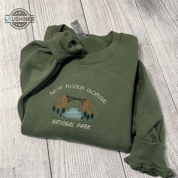 new river gorge embroidered sweatshirt virginia park crewneck womens embroidered sweatshirts tshirt sweatshirt hoodie trending embroidery tee gift laughinks 1 1