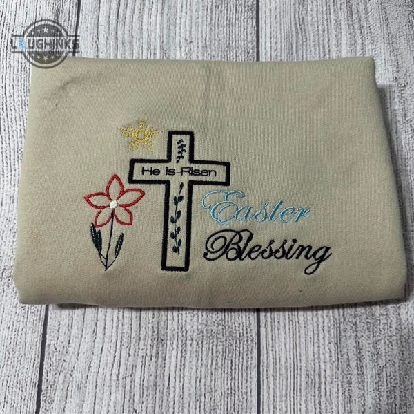 easter blessing womens embroidered sweatshirts tshirt sweatshirt hoodie trending embroidery tee gift laughinks 1 1