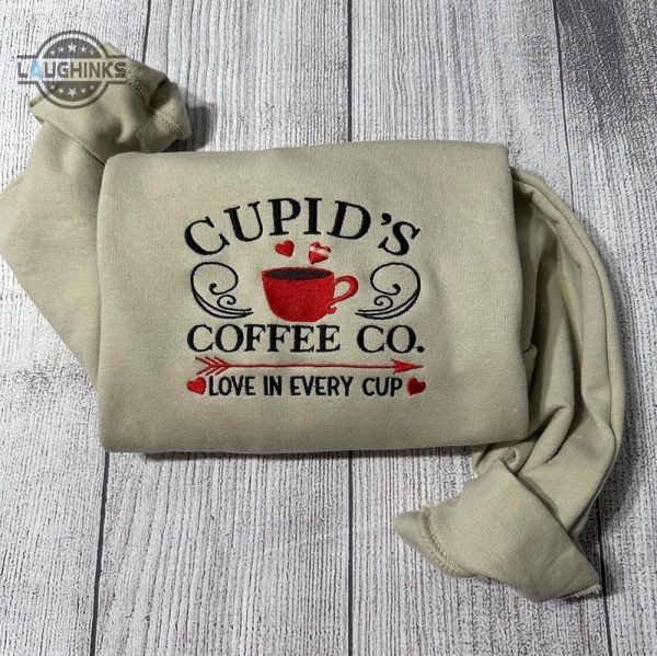 cupid coffee co embroidered sweatshirt womens embroidered sweatshirts tshirt sweatshirt hoodie trending embroidery tee gift laughinks 1