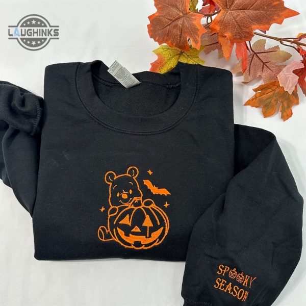 halloween winnie the pooh embroidered sweatshirt womens embroidered sweatshirts tshirt sweatshirt hoodie trending embroidery tee gift laughinks 1
