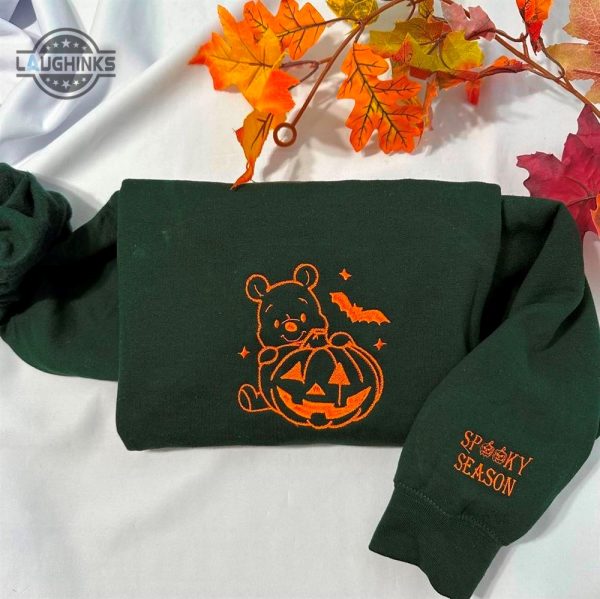 halloween winnie the pooh embroidered sweatshirt womens embroidered sweatshirts tshirt sweatshirt hoodie trending embroidery tee gift laughinks 1 1