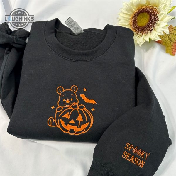 halloween winnie the pooh embroidered sweatshirt womens embroidered sweatshirts tshirt sweatshirt hoodie trending embroidery tee gift laughinks 1 7