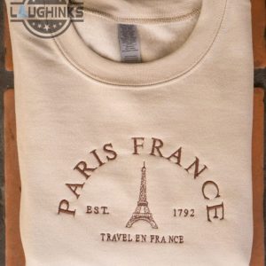 paris france embroidered crewneck embroidery tshirt sweatshirt hoodie gift