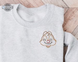 chip dale embroidered crewneck disney embroidered sweatshirt chipmunk crewneck disney princess sweatshirt womens disney crewneck embroidery tshirt sweatshirt hoodie gift laughinks 1