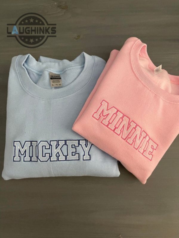 mickey x minnie embroidered couple sweatshirt embroidery tshirt sweatshirt hoodie gift laughinks 1