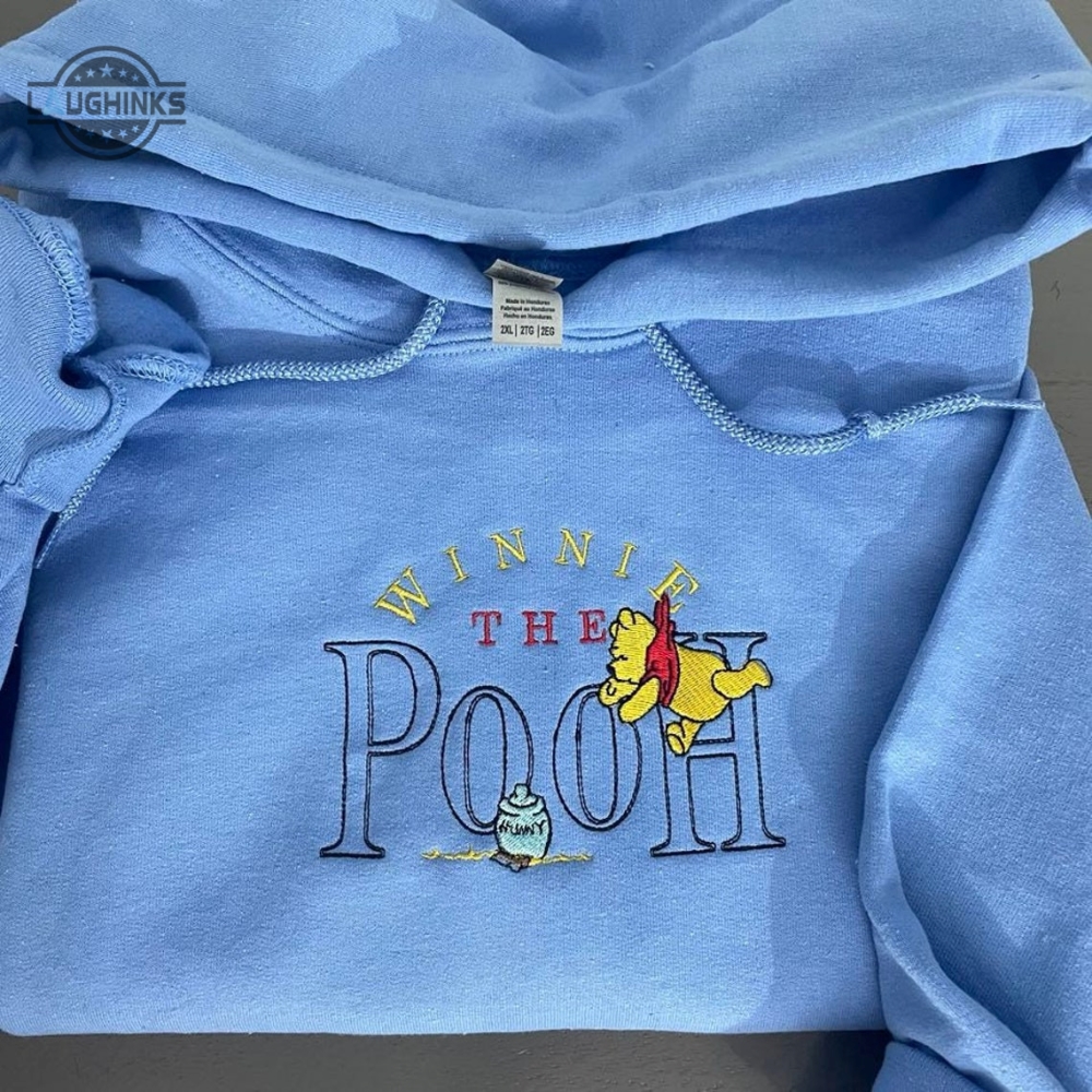 Winnie The Pooh Embroidered Hoodie Winnie The Pooh Hoodie Embroidery Tshirt Sweatshirt Hoodie Gift
