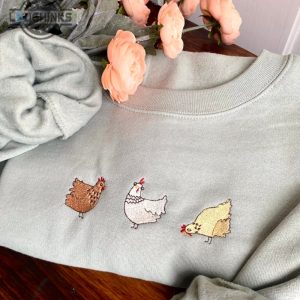 embroidered chicken crewneck embroidery tshirt sweatshirt hoodie gift