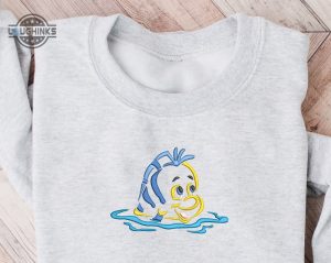 flounder embroidered crewneck disney embroidered sweatshirt little mermaid crewneck disney princess sweatshirt womens disney crewneck embroidery tshirt sweatshirt hoodie gift laughinks 1