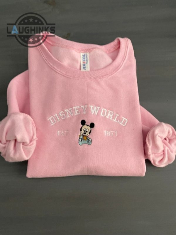 disneyworld mickey embroidered sweatshirt embroidery tshirt sweatshirt hoodie gift laughinks 1 1