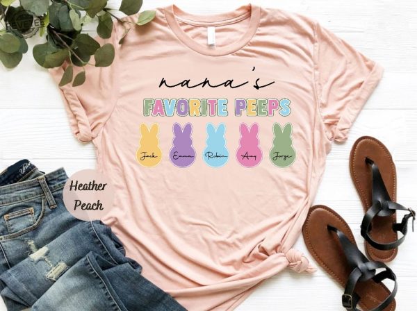 Nanas Favorite Peeps Easter Shirt Easter Shirts For Woman Easter Shirts For Men Womens Easter Shirts Unique revetee 1