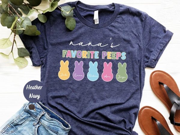 Nanas Favorite Peeps Easter Shirt Easter Shirts For Woman Easter Shirts For Men Womens Easter Shirts Unique revetee 2