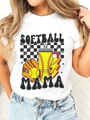 Retro Softball Mama Shirt Glitter Softball Shirt Sublimation Design Softball Mom Shirt Ideas Usa Softball Shirt Unique revetee 2