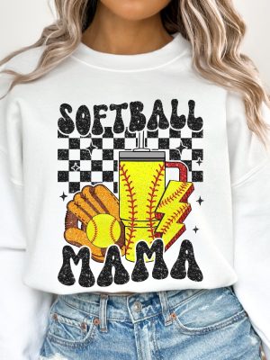 Retro Softball Mama Shirt Glitter Softball Shirt Sublimation Design Softball Mom Shirt Ideas Usa Softball Shirt Unique revetee 3