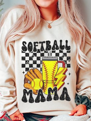 Retro Softball Mama Shirt Glitter Softball Shirt Sublimation Design Softball Mom Shirt Ideas Usa Softball Shirt Unique revetee 4