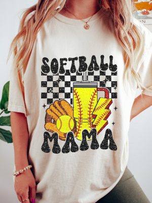 Retro Softball Mama Shirt Glitter Softball Shirt Sublimation Design Softball Mom Shirt Ideas Usa Softball Shirt Unique revetee 5