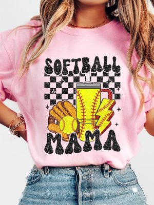 Retro Softball Mama Shirt Glitter Softball Shirt Sublimation Design Softball Mom Shirt Ideas Usa Softball Shirt Unique revetee 7