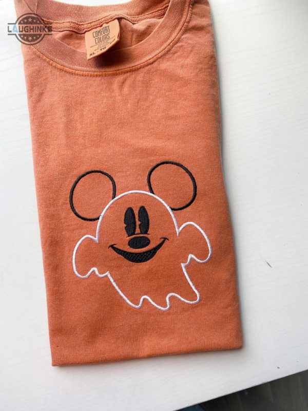 ghost mickey embroidered shirt disney halloween embroidered shirt mnsshp shirt embroidery tshirt sweatshirt hoodie gift laughinks 1 1