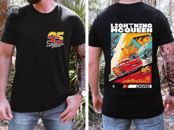 Two Sided Retro Lightning Mcqueen Shirt Rusteze Cars Shirt Piston Cup Shirt Pixar Cars Shirt Lightning Mcqueen Nike Sweatshirt Unique revetee 1