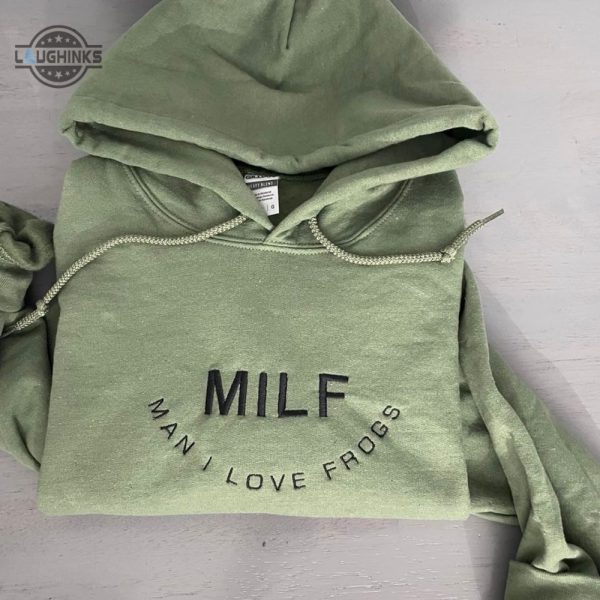 milf man i love frogs embroidered hoodie milf embroidered hoodie frogs sweatshirts custom frogs sweatshirts embroidery tshirt sweatshirt hoodie gift laughinks 1 1