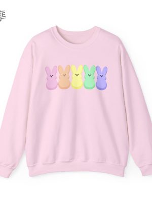 Peep My Sweatshirt Candy Peeps Tee Egg Hunt Shirt Spring Room Mom Christian Spring Eggs And Bunnies Pastel Easter Rainbow Easter Unique revetee 3