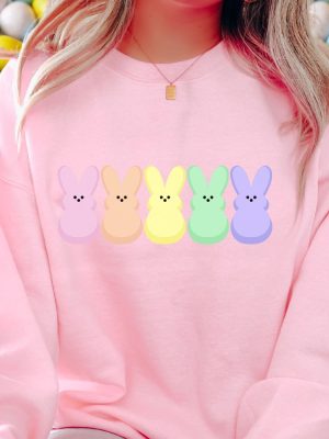 Peep My Sweatshirt Candy Peeps Tee Egg Hunt Shirt Spring Room Mom Christian Spring Eggs And Bunnies Pastel Easter Rainbow Easter Unique revetee 4