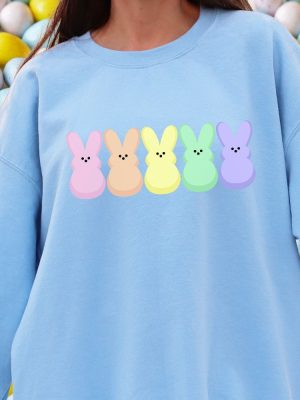 Peep My Sweatshirt Candy Peeps Tee Egg Hunt Shirt Spring Room Mom Christian Spring Eggs And Bunnies Pastel Easter Rainbow Easter Unique revetee 6