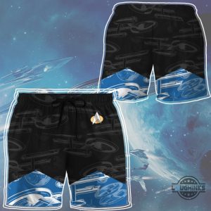 3d s.t the next generation 1987 hawaiian style blue uniform custom men shorts aloha summer beach button up shirts and shorts laughinks 1 5