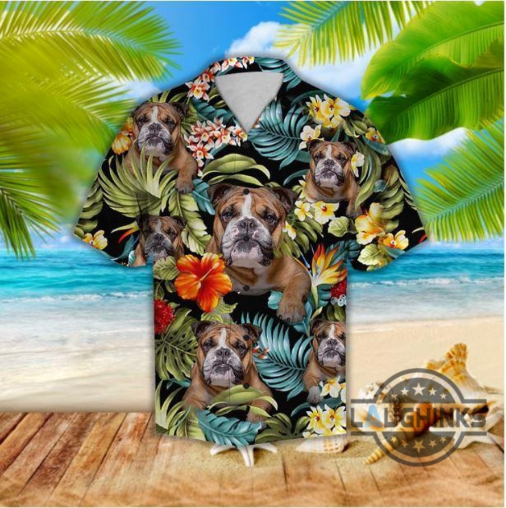 Awesome Bulldog Tropical Hawaiian Shirt 131 Aloha Hawaii Shirts Aloha Summer Beach Button Up Shirts And Shorts