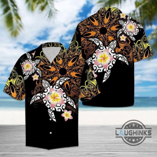 turtle floral hawaiian shirt aloha summer beach button up shirts and shorts
