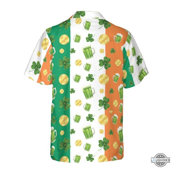 beer shamrock and coin st patricks day hawaiian shirt aloha summer beach button up shirts and shorts laughinks 1 1