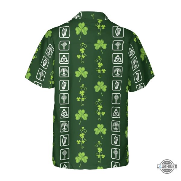 shamrock irish symbols hawaiian shirt aloha summer beach button up shirts and shorts laughinks 1 1