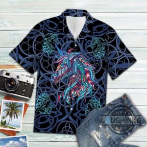 unicorn blue mandala vikings tropical hawaiian shirt 131 aloha hawaii shirts aloha summer beach button up shirts and shorts laughinks 1