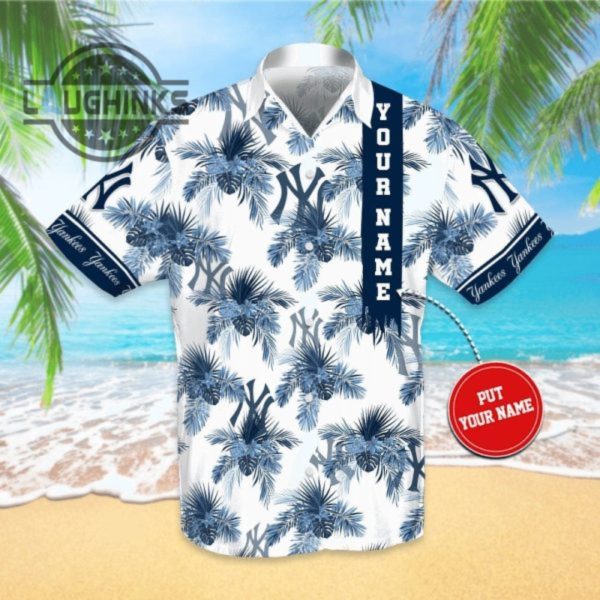 personalized new york yankees hawaiian shirts yankees hawaiian shirt ny yankees button up shirt and shorts mlb baseball aloha beach shirt laughinks 1 1