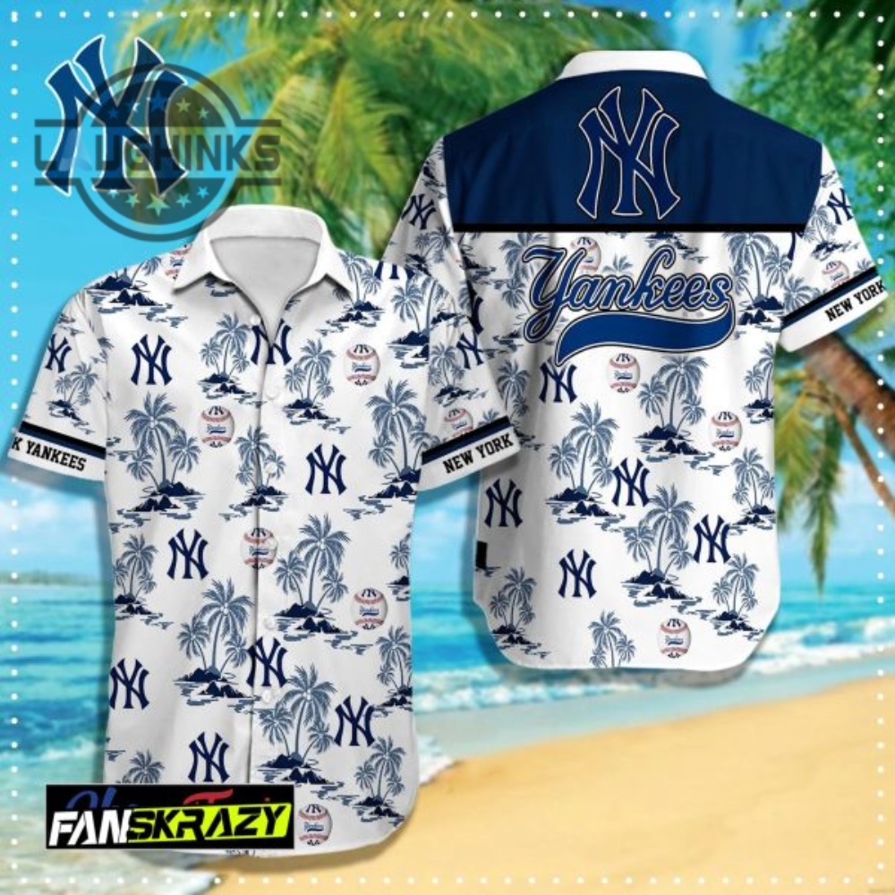 New York Yankees Mlb Hawaiian Shirt Gift For Dad On Fathers Day Hawaiian Beach Shirt Gift For Husband Ny Yankees Button Up Shirt And Shorts Mlb Baseball Aloha Beach Shirt
